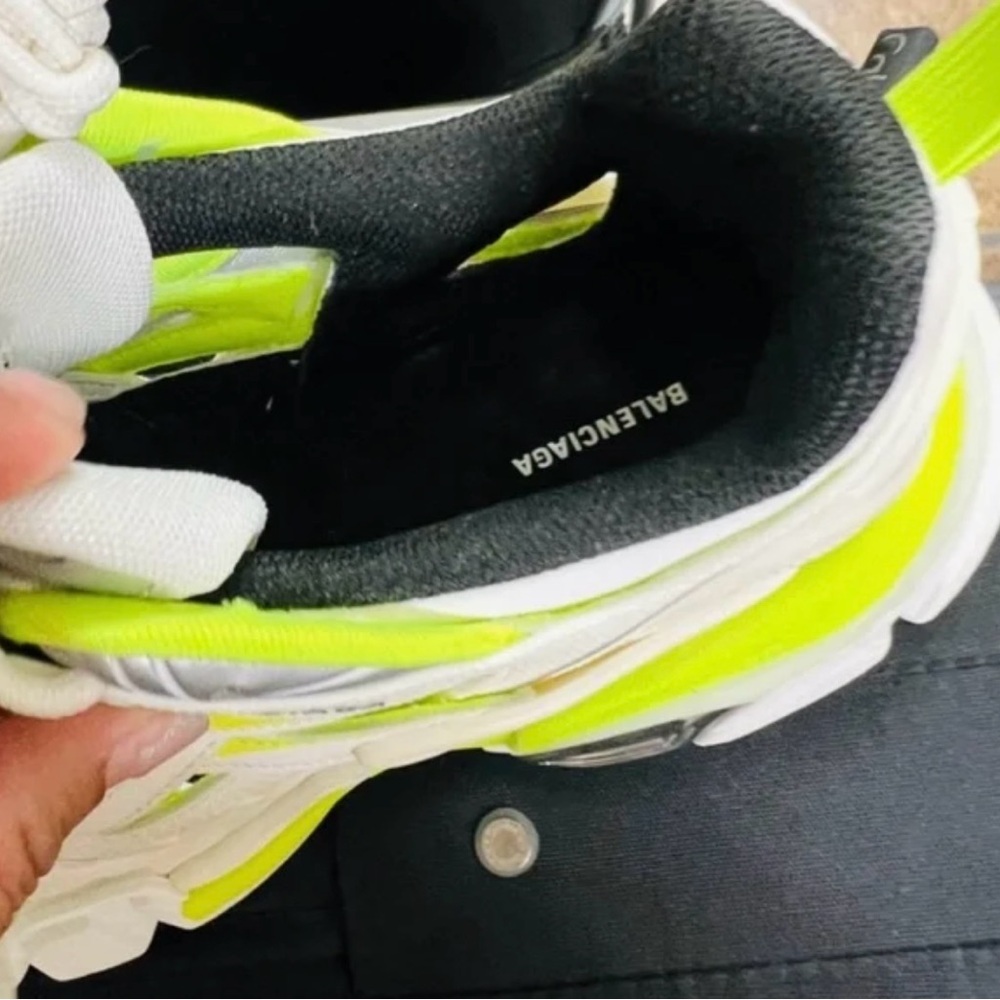 New Balenciaga White and Neon Yellow Sneakers Track 2 Authentic,New Missing Box - Picture 6 of 7